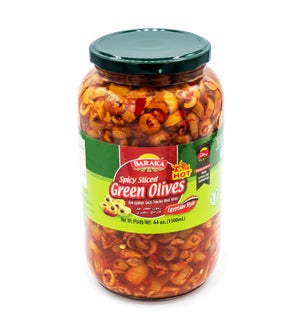 Olives Spicy Sliced Green in glass jar "Baraka" 13